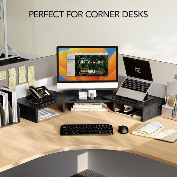 Ergonomic Dual Monitor Stand Riser - Adjustable Desk Organizer for Productivity - Picture 7 of 7